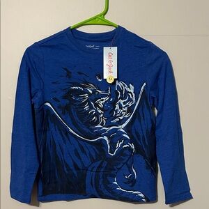 Cat & Jack Long Sleeve Blue Dragon Tee. Boys. Small 6/7. NWT.